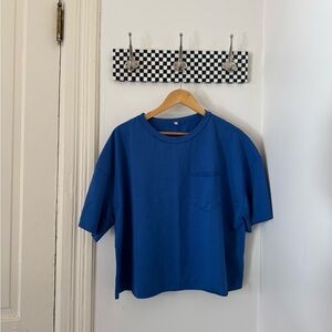 Oversized Short Sleeve Workout Crop Top